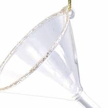Deco bøjle briller klar med guld 9cm 2stk