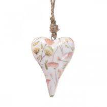 Deco bøjle træhjerte deco bøjle motiv blomster 7x10x2,5cm