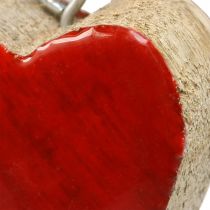 Dekorativ bøjle træhjerter dekorative hjerter rød Ø5–5,5 cm 12 stk.