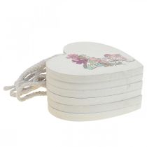 Artikel Dekorativt hjerte til ophæng, hjertenisse vedhæng dekoration 12cm 6stk