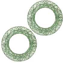 Artikel Grøn dekorativ trådnetkrans til gør-det-selv-projekter, 19 cm, 2 stk.