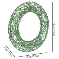 Artikel Grøn dekorativ trådnetkrans til gør-det-selv-projekter, 19 cm, 2 stk.