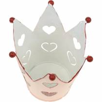 Artikel Dekorativ krone, metal lanterne, planter til Valentinsdag, metal dekoration med hjerte