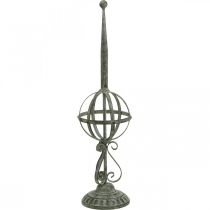 Dekorationsobjekt, kranseholder, metaldekoration grå, brun, hvid shabby chic H62,5cm Ø16cm