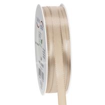 Artikel Smalt beige gavebånd, fint bånd til emballage, 10 mm bredt, 50 m langt