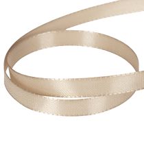 Artikel Smalt beige gavebånd, fint bånd til emballage, 10 mm bredt, 50 m langt