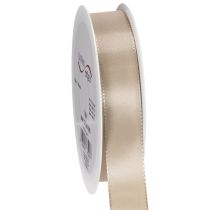 Artikel Dekorativt bånd satin beige taftbånd 25mm 50m