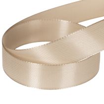 Artikel Dekorativt bånd satin beige taftbånd 25mm 50m