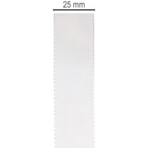 Artikel Dekorativt taftbånd, hvidt, 25 mm bredt, 50 m langt