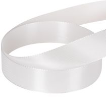 Artikel Dekorativt taftbånd, hvidt, 25 mm bredt, 50 m langt