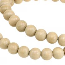 Artikel Dekorativ ring lavet af træperler, naturlig stil, hængende dekoration, borddekoration, Ø19,5 cm, sæt med 2, træ og metal