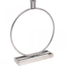 Artikel Dekorativ ring metal lysestage antik sølv Ø25cm H30,5cm