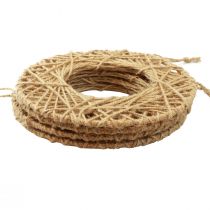 Artikel Boho Hængende Dekorationsringe, Jute Naturfiber, Ø28cm, Vægdekoration, Vinduesdekoration, Sæt med 4