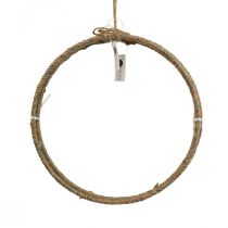 Artikel Pyntrering jute Scandi dekorationsring til ophæng Ø30cm 3 stk