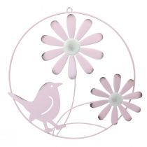 Artikel Dekorativ ring metal hængende dekorationsblomster pink Ø30cm 2stk