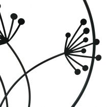 Artikel Dekorativ ring metal hængende dekoration sorte blomster Ø23cm 2stk