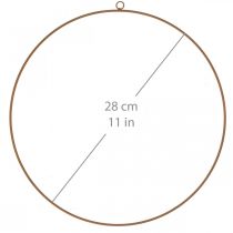 Artikel Dekorationsring metal, metalring til ophængning, dekorativ ring patina Ø28cm 4 stk