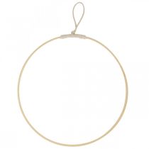 Dekorativ ring til ophæng, vinduesdekoration, vægdekoration naturfarver Ø30cm 4stk