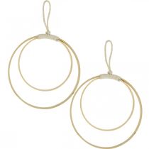 Artikel Ring til ophæng, gør-det-selv, vinduesdekoration, boho stil, dobbeltring naturfarver Ø20/15cm 4 stk.