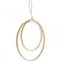 Artikel Ring til ophæng, gør-det-selv, vinduesdekoration, boho stil, dobbeltring naturfarver Ø20/15cm 4 stk.