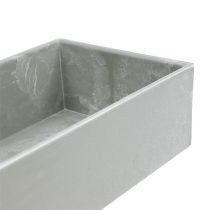 Dekorativ skål firkantet grå 32cm x 10,5cm H5cm, 1p