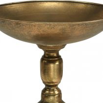 Dekorativ skål på fod Dekorativ tallerken guld antik look Ø28cm H26cm