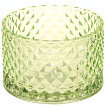 Artikel Dekorativ skål glas fyrfadsstage grøn retro Ø10,5cm 2stk