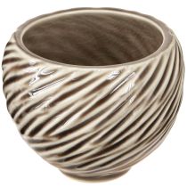 Artikel Dekorationsskål Keramik Spiral Dekor Beige Brun Ø9cm 4stk