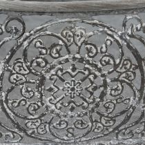 Artikel Dekorativ skål metal oval mønster grå 25,5/29/34,5 cm sæt med 3