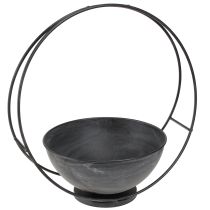 Artikel Dekorativ metalskål med dekorativ ring antracit Ø22,5cm H33cm
