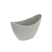 Dekorativ skål plastgrå 20 cm x 9 cm H11,5 cm, 1 stk