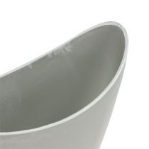 Artikel Dekorativ skål plast grå 20cm x 9cm H11,5cm 1 stk