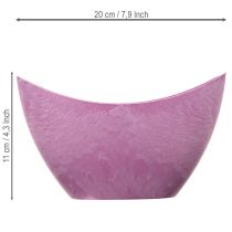 Artikel Dekorativ skål i plastik, lyserød, 20 cm x 9 cm, H11,5 cm, 1 stk.