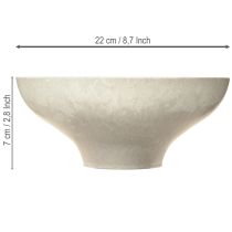 Artikel Dekorativ skål med bund plastikskål rund cremefarvet Ø19cm H8cm