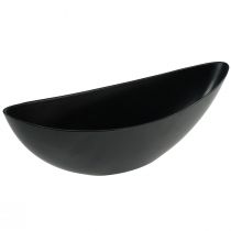 Dekorativ skål sort bordpynt plantebåd 38,5x12,5x13cm