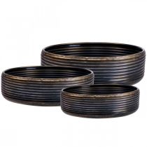 Dekorativ skål stor skål metal antik look 30/38/46 cm sæt med 3