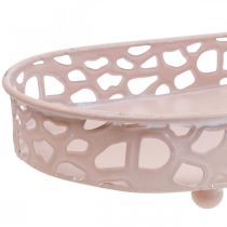 Artikel Dekorativ skål Oval skål med fødder borddekoration pink 30×18cm