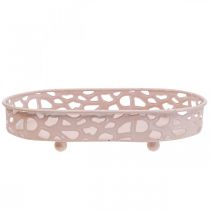Artikel Dekorativ skål Oval skål med fødder borddekoration pink 30×18cm