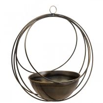 Dekorativ skål til ophængning af blomsterkurv metal Ø31cm H55,5cm