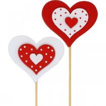 Dekorativt stikhjerte, bryllupsdekoration, blomsterdekoration til Valentinsdag, hjertedekoration 18 stk.