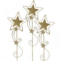 Artikel Deco stik stjerne guld glitrende H54cm 4 stk