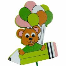 Deco stikpen med bamse og balloner blomsterstik sommerdekoration børn 16 stk