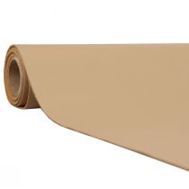 Imiteret læder beige dekorativt stof læder bordløber 33cm×1,35m