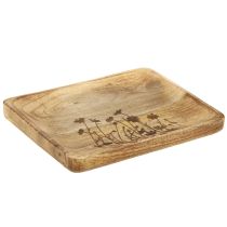 Artikel Dekorativ bakke mangotræ med blomstermønsterbakke 25×20cm