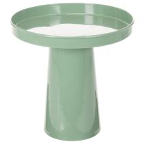 Artikel Dekorativ metalplade, grøn, rund bund, bakke til blomsterarrangementer, 20 cm