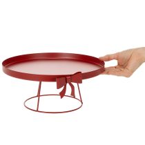 Artikel Dekorativ bakke på stativ med metalsløjfe, 30 cm, sæt med 2 dele
