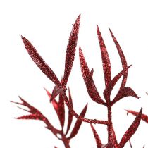 Artikel Dekorativ gren rød med glimmer 69 cm 2stk