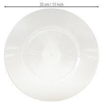 Artikel Dekorativ tallerken med riller plastik tallerken plastik tallerken klar Ø33cm