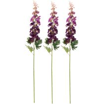 Artikel Dekorativ Delphinium som kunstig blomst til stilfulde blomsterdetaljer, 79 cm, 3 stk.
