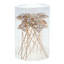 Artikel Diamantnål bryllupsdekoration guld 7cm 9 stk